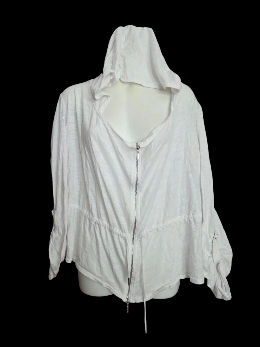 Armani Exchange White hoodie Zip Jacket